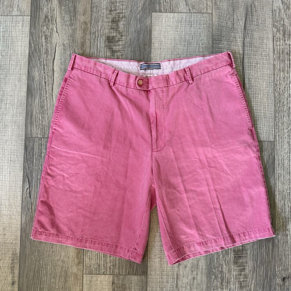 Peter Millar Mens Pink Pima Cotton Flat Front Chino 9” Inseam Shorts Size 38
